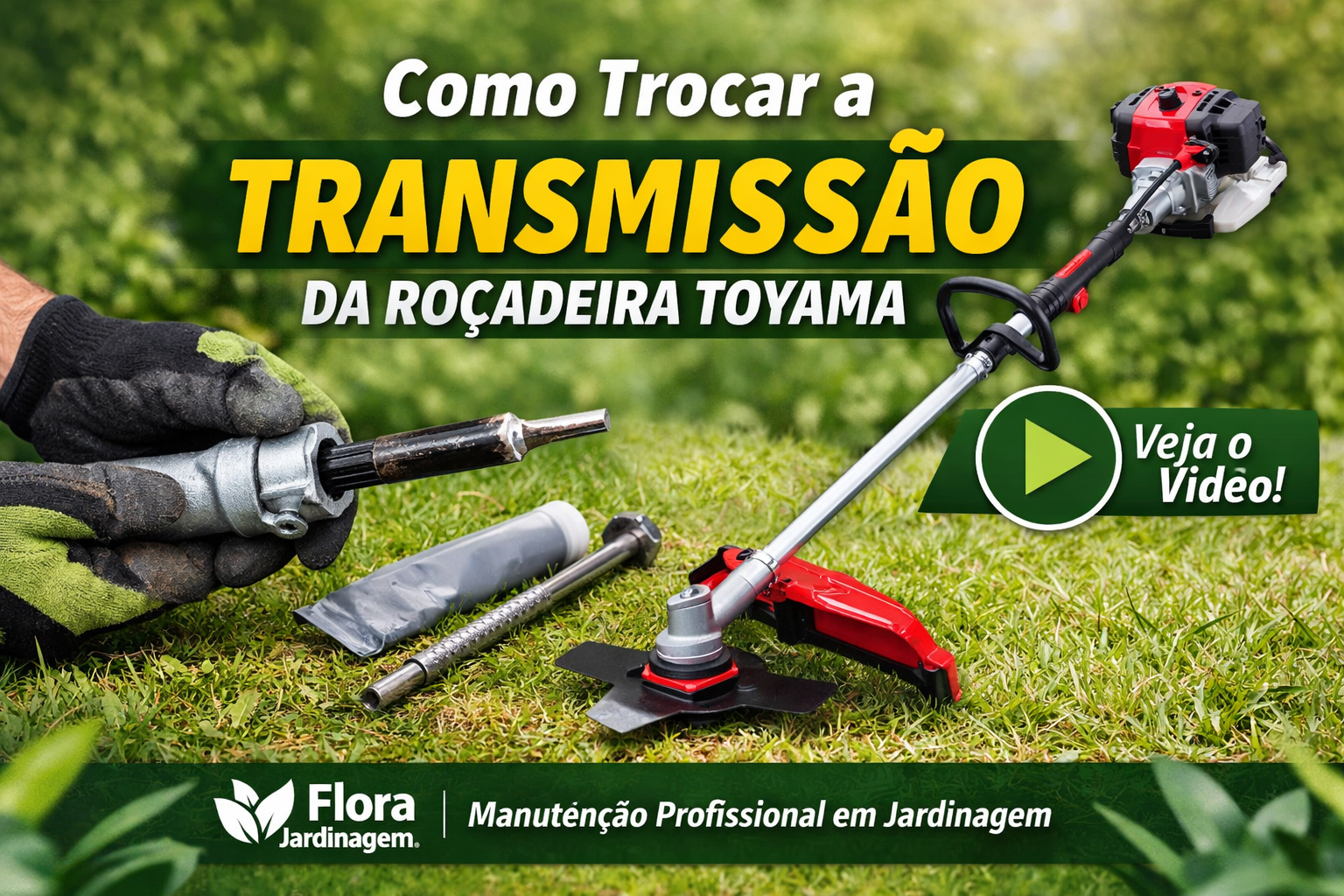 Confira como e facil trocar a transmissão da roçadeira toyama