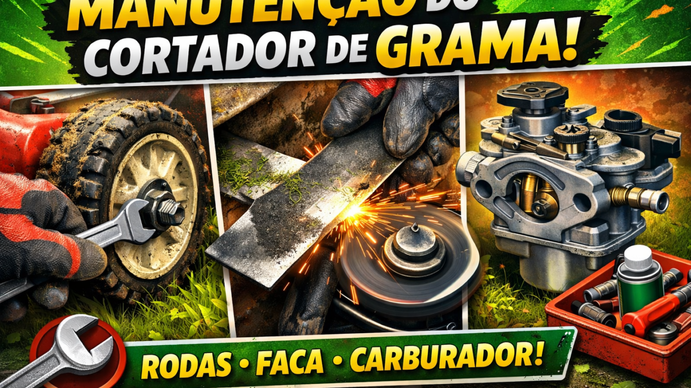 Confira o video mostrando como fazer a manutenção do seu cortador de grama